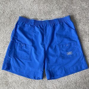 AFCO Mens Fishing Cargo Shorts Size 44 Blue Nylon Outdoor Summer 7.5" Inseam